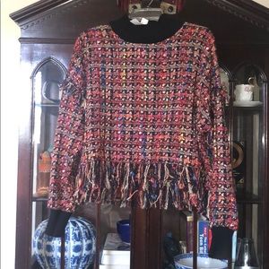 Multi color Zara crop sweater